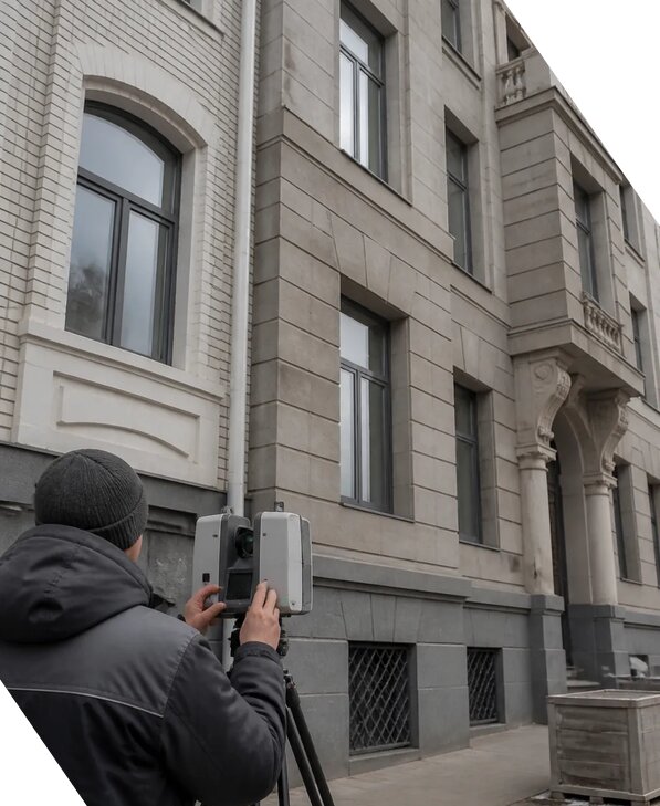 Лазерное сканирование фасадов зданий для обследования в Балашове